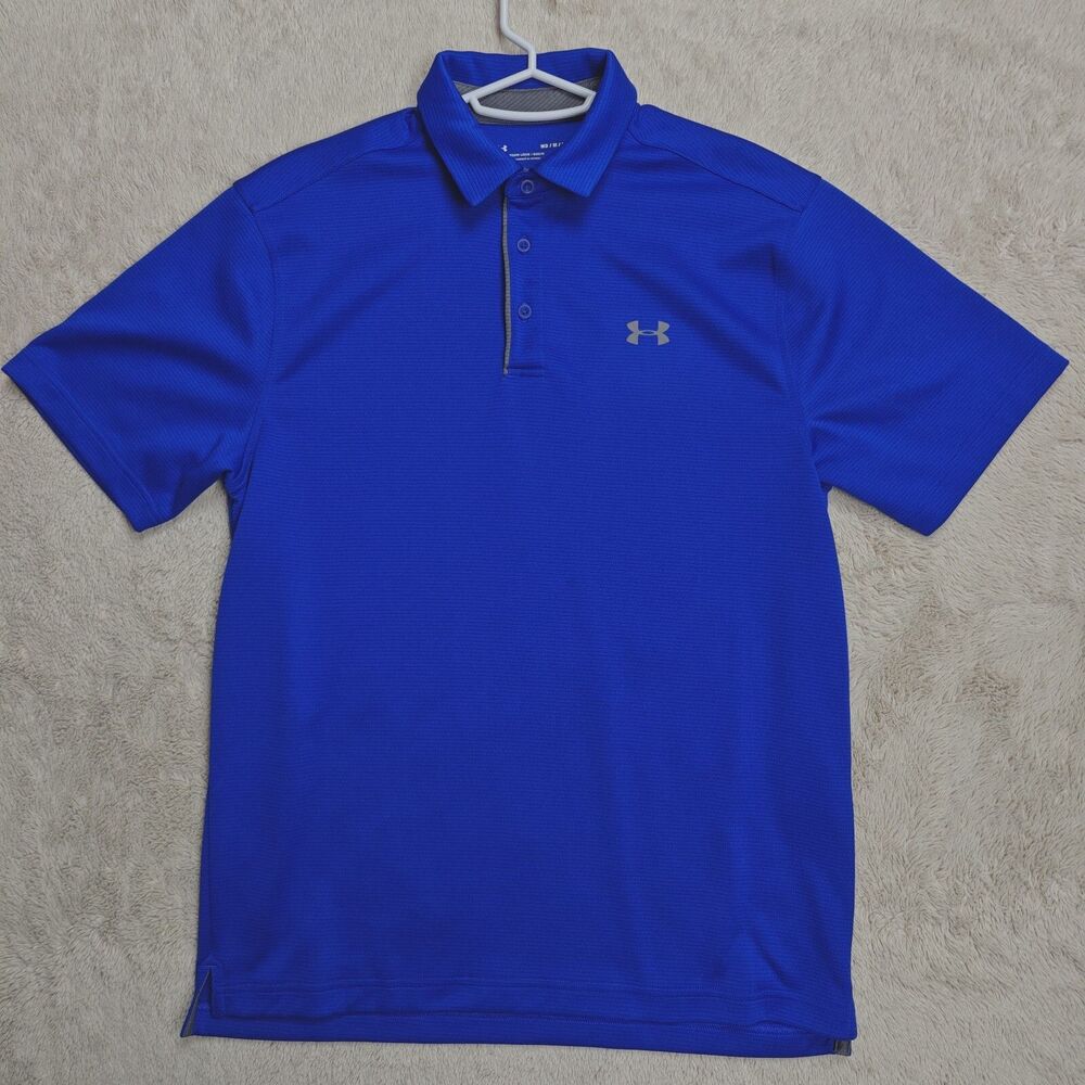 Champion Heatgear Polo Shirt Men's M Blue Athletic Golf Sports Performance